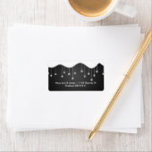 冬の結婚式の住所スノーフレーク装飾ブラック ラベル (インサイチュ)