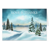 冬の結婚式の写真ありがとうノートカード (正面横)