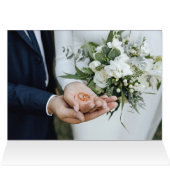 冬の結婚式の写真ありがとうノートカード (内部横(上))