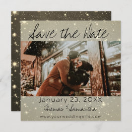 冬の結婚式の写真でお知らせする「Save The Date」 招待状