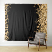 冬の結婚式の写真の背景金ゴールド灯 タペストリー (インサイチュ(横))