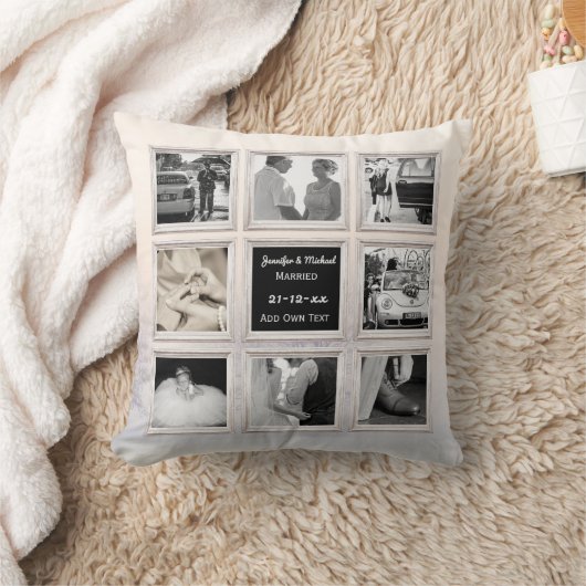 冬の結婚式の写真コラージュまたはアニバーサリースノー2 クッション (ブランケット)