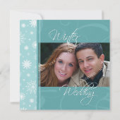 冬の結婚式の写真招待状カード 招待状 (裏面)