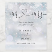 冬の結婚式の台本を愛する応援夫妻 ワインラベル (シングルラベル)