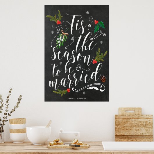 冬の結婚式の季節です 結婚式看板 ポスター (キッチン)