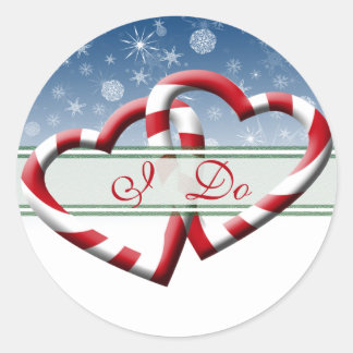 冬の結婚式の封筒用シール ラウンドシール