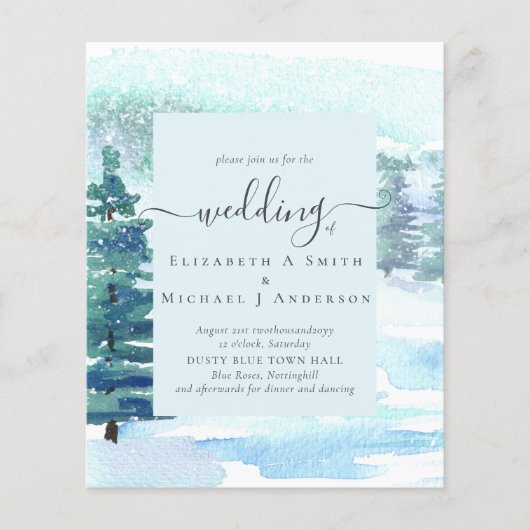 冬の結婚式の山の松の木の雪 (正面)