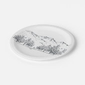 冬の結婚式の山の自然ツリー国 ペーパープレート (アングル)