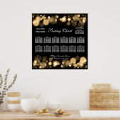 冬の結婚式の座席表の金ゴールド灯 ポスター (キッチン)