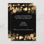 冬の結婚式の披露宴金ゴールド灯 招待状 (正面/裏面)