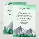 冬の結婚式の招待状があなたの夢を引き離す 招待状 (正面/裏面)
