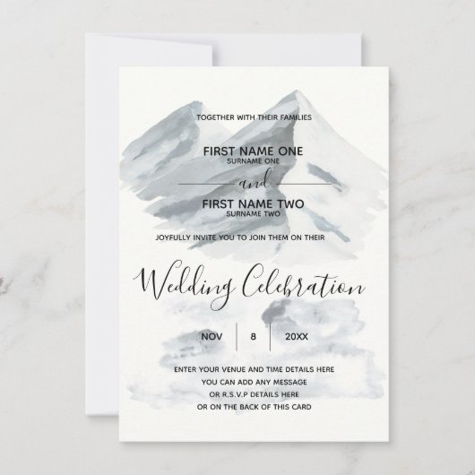 冬の結婚式の招待状 招待状 (正面)