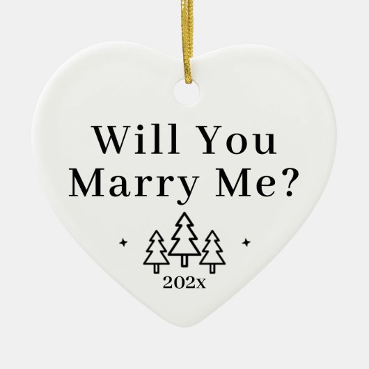 冬の結婚式の提案を私と結婚してくれないか セラミックオーナメント (正面)