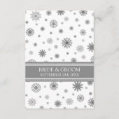 冬の結婚式の方向は灰色の雪を梳きます エンクロージャーカード (裏面)