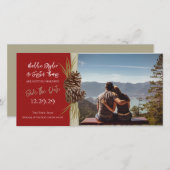 冬の結婚式の日付写真を保存 セーブザデート (正面/裏面)