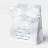 冬の結婚式の最初の雪片の好意ボックス フェイバーボックス (正面サイド)