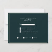 冬の結婚式の松のコーンと金ゴールド松の針 出欠カード (裏面)