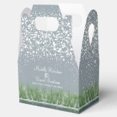 冬の結婚式の松の木の湖の緑の灰色の芸術 フェイバーボックス (オープン)