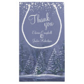 冬の結婚式の松の木の青いアー感謝していトユー スモールペーパーバッグ (裏面)