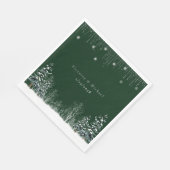 冬の結婚式の松の木雪 スタンダードランチョンナプキン (角)