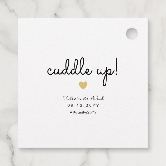 冬の結婚式の毛布またはショールを片付け素朴る フェイバータグ (裏面)