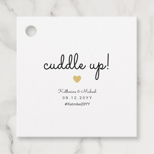 冬の結婚式の毛布またはショールを片付け素朴る フェイバータグ (正面)