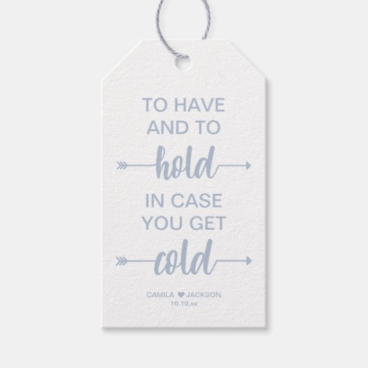 冬の結婚式の毛布 ギフトタグ (正面)