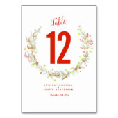 冬の結婚式の水の色の松のコーンの果実 テーブルナンバー (正面)