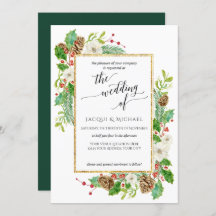 冬の結婚式の水の色バラパインコーン離れ