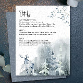 冬の結婚式の水カラー雪の森詳細 エンクロージャーカード