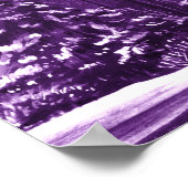 冬の結婚式の紫色のシーティングチャート ポスター (角)