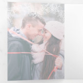 冬の結婚式の紫色のヤドリギの植物結婚 三つ折りプログラム (内部最初)