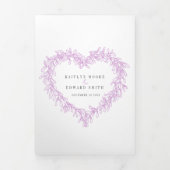 冬の結婚式の紫色のヤドリギの植物結婚 三つ折りプログラム (カバー)