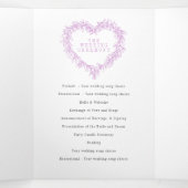 冬の結婚式の紫色のヤドリギの植物結婚 三つ折りプログラム (内部中)