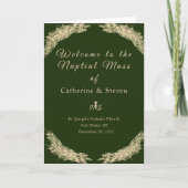 冬の結婚式の結婚式場の写真とミサ プログラム (正面)