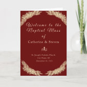 冬の結婚式の結婚式場の写真とミサ プログラム (正面)