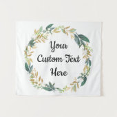 冬の結婚式の背景の緑のフォトブースデコール タペストリー (正面(横))