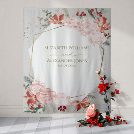 冬の結婚式の背景ギルド水の色フローラ タペストリー