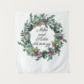 冬の結婚式の背景フォトブースプロップ タペストリー (正面)