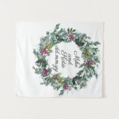 冬の結婚式の背景フォトブースプロップ タペストリー (正面(横))