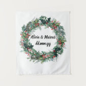 冬の結婚式の背景、披露宴フォトブース タペストリー (正面)