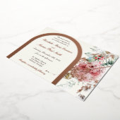 冬の結婚式の花 2 箔招待状 (回転した状態)