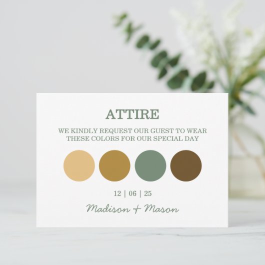 冬の結婚式の衣装ドレスコードエンクロージャカード カード (スタンド正面)