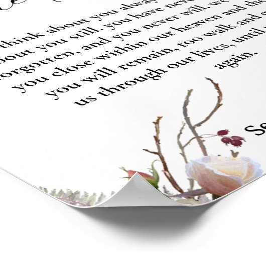 冬の結婚式の記念サイン家族の記憶 ポスター (角)