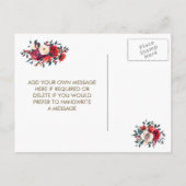 冬の結婚式の赤い果実は日付のはがきを保存 案内ポストカード (裏面)