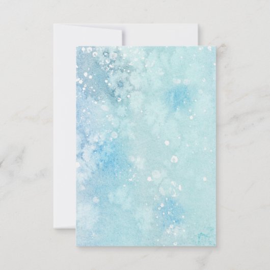 冬の結婚式の雪の松の木RSVPカード 招待状 (裏面)