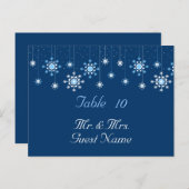 冬の結婚式の雪の結晶テーブルカード ポストカード (正面/裏面)