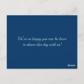 冬の結婚式の雪の結晶テーブルカード ポストカード (裏面)