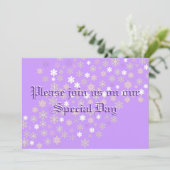 冬の結婚式の雪の結晶 招待状 (スタンド正面)