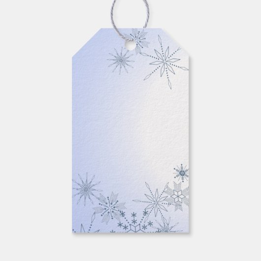 冬の結婚式の雪の結晶（青） ギフトタグ (裏面)